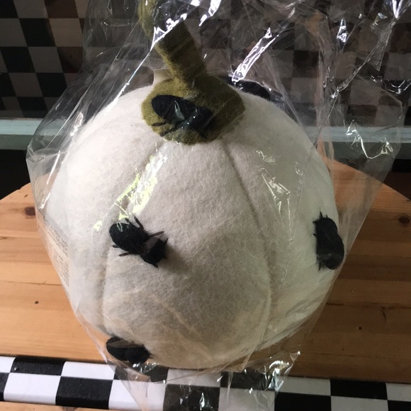 Pottery Barn kids Exclusive Handmade Wool Felt White Pumpkin with Spiders 🕷🎃 - Picture 11 of 14